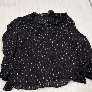 Vera Wang Black and White Patterned Blouse